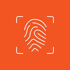 Image showing Fingerprint scanning line icon.