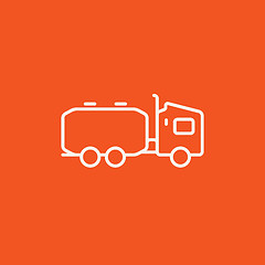 Image showing Truck liquid cargo line icon.