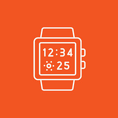 Image showing Smartwatch line icon.