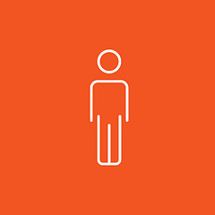 Image showing Businessman standing line icon.