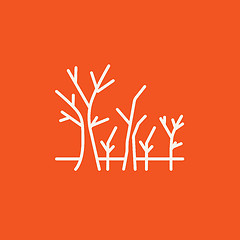 Image showing Tree with bare branches line icon.
