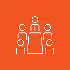 Image showing Business meeting in the office line icon.