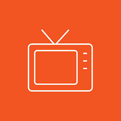 Image showing Retro television line icon.