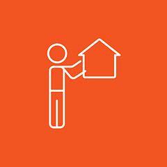 Image showing Real estate agent line icon.