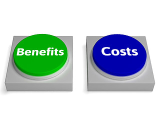 Image showing Costs Benefits Buttons Shows Cost Benefit Analysis