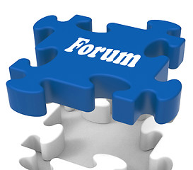 Image showing Forum Puzzle Shows Conversations Community Discussion And Advice