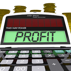 Image showing Profit Calculator Means Surplus Income And Revenue