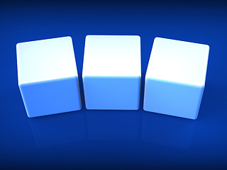 Image showing Three Blank Dice Show Copyspace For 3 Letter Word