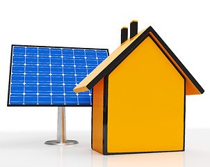 Image showing Solar Panel By Home Shows Renewable Energy