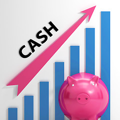 Image showing Cash Graph Shows Money Earnings And Savings