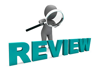 Image showing Review Character Shows Assess Reviewing Evaluate And Reviews