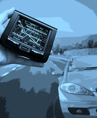 Image showing GPS in a man hand.