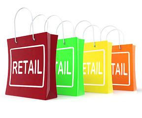 Image showing Retail Shopping Bags Shows Buying Selling Merchandise Sales