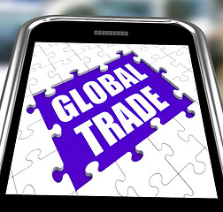 Image showing Global Trade Smartphone Shows Web International Business