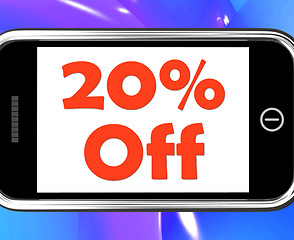 Image showing Twenty Percent Phone Shows Sale Discount Or 20 Off