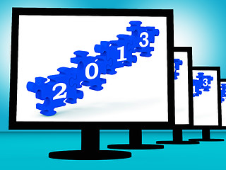 Image showing 2013 On Monitors Showing Future Technology