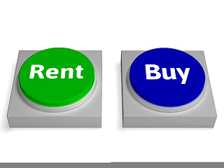 Image showing Rent Buy Buttons Shows Renting Or Buying