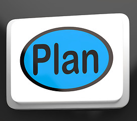 Image showing Plan Button Shows Objectives Planning And Organizing
