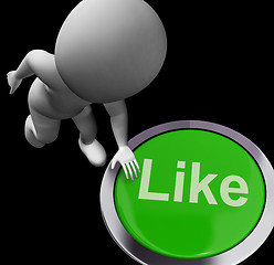 Image showing Like Button Shows Approval Or Being A Fan