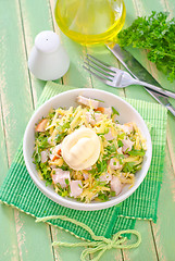 Image showing salad with chicken and cheese