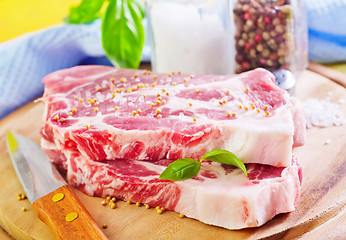 Image showing raw meat with spice