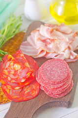 Image showing salami and bacon