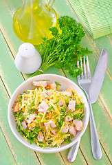 Image showing salad with chicken and cheese