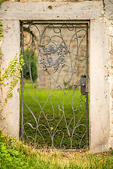 Image showing old door of a castle