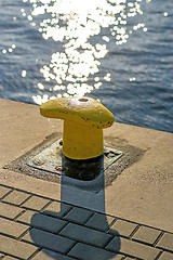 Image showing Bollard at a pier