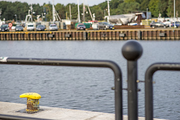 Image showing Bollard at a pier