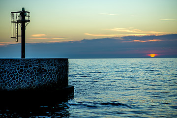 Image showing sunset over the Baltic Sea