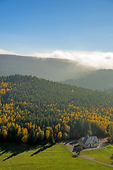 Image showing View to the atumnal painted forest of the Vosges, Alsace, France