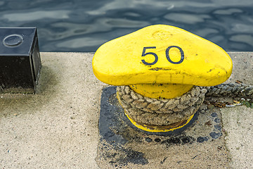 Image showing Bollard at a pier