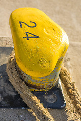 Image showing Bollard at a pier