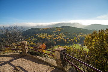 Image showing View to the atumnal painted forest of the Vosges, Alsace, France
