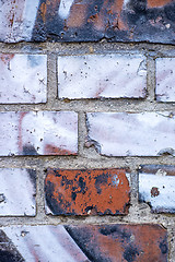 Image showing  old brick wall with signs