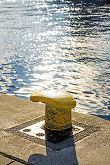 Image showing Bollard at a pier