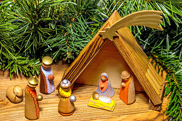 Image showing Crib, Christmas decoration with figures