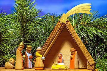 Image showing Crib, Christmas decoration with figures