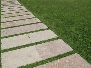 Image showing Stone Path on the Grass