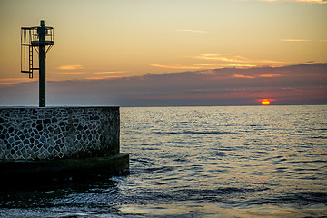 Image showing sunset over the Baltic Sea