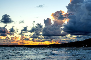 Image showing Baltic Sea in Poland, beach of Ustka during sunrise