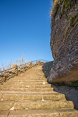 Image showing steps up to the Rock of Dabo, France