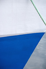 Image showing ship bow with mooring line