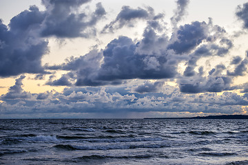 Image showing Baltic Sea with dark sk