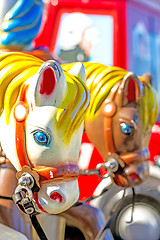 Image showing horses of a carousel