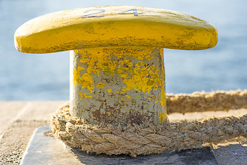 Image showing Bollard at a pier