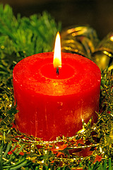 Image showing Candle on advent wreath