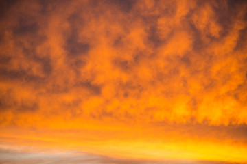 Image showing sky with red clouds during sunrise