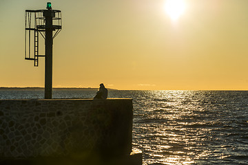 Image showing sunset over the Baltic Sea